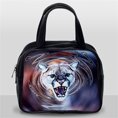 Cougar Animal Art Swirl Decorative Classic Handbags (one Side) by Nexatart