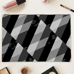 Black And White Grunge Striped Pattern Cosmetic Bag (xxl)  by dflcprints