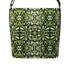 Stylized Nature Print Pattern Flap Messenger Bag (l)  by dflcprints