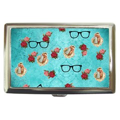 Vintage Glasses Blue Cigarette Money Cases by snowwhitegirl