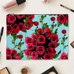 Roses Blue Cosmetic Bag (xl) by snowwhitegirl