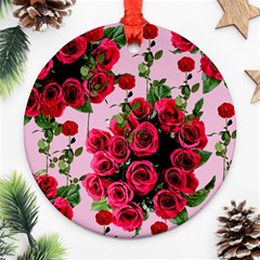 Roses Pink Round Ornament (two Sides) by snowwhitegirl