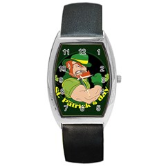 St  Patricks Day Barrel Style Metal Watch by Valentinaart