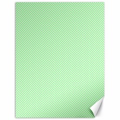    Classic Mint Green & White Herringbone Pattern Canvas 18  X 24   by PodArtist