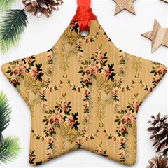 Vintage Floral Pattern Star Ornament (two Sides) by paulaoliveiradesign