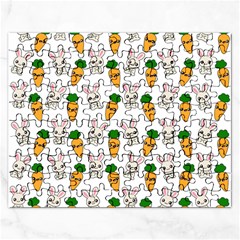 Easter Kawaii Pattern Rectangular Jigsaw Puzzl by Valentinaart