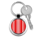 Red Monochrome Vertical Stripes Key Chains (Round)  Front