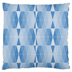 Blue Monochrome Geometric Design Large Flano Cushion Case (one Side) by Nexatart