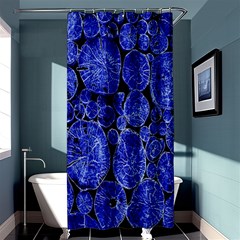 Neon Abstract Cobalt Blue Wood Shower Curtain 36  X 72  (stall)  by Nexatart