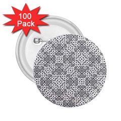 Black And White Oriental Ornate 2 25  Buttons (100 Pack)  by dflcprints