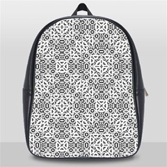 Black And White Oriental Ornate School Bag (xl) by dflcprints