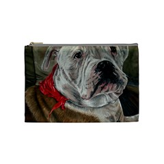 Dog Portrait Cosmetic Bag (medium)  by redmaidenart