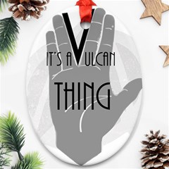 Vulcan Thing Oval Ornament (two Sides) by Howtobead