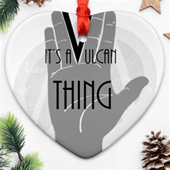 Vulcan Thing Heart Ornament (two Sides) by Howtobead