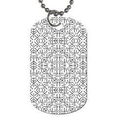 Black And White Ethnic Geometric Pattern Dog Tag (one Side) by dflcprints