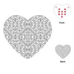 Black And White Ethnic Geometric Pattern Playing Cards (heart)  by dflcprints