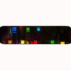 Abstract 3d Cg Digital Art Colors Cubes Square Shapes Pattern Dark Large Bar Mats by Sapixe