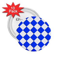 Blue White Diamonds Seamless 2 25  Buttons (10 Pack)  by Sapixe