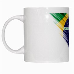 Flag Of Brazil White Mugs by Sapixe