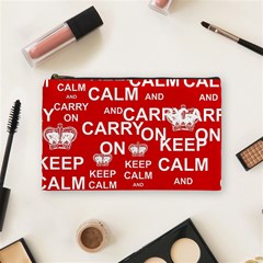 Keep Calm And Carry On Cosmetic Bag (medium)  by Sapixe