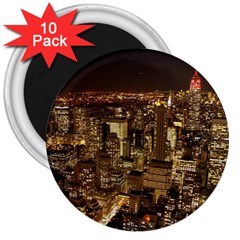 New York City At Night Future City Night 3  Magnets (10 Pack)  by Sapixe