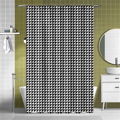 Triangulate Black And White Shower Curtain 48  X 72  (small)  by jumpercat