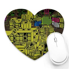 Technology Circuit Board Heart Mousepads by Sapixe