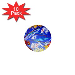 Ceramic Jur And Sunlowers 1  Mini Buttons (10 Pack)  by bestdesignintheworld