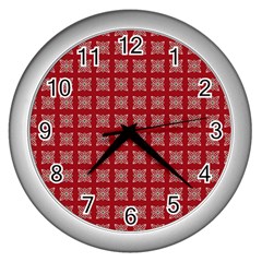 Christmas Paper Wrapping Paper Wall Clocks (silver)  by Sapixe