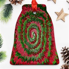 Red Green Swirl Twirl Colorful Ornament (bell) by Sapixe