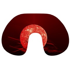 The Background Red Moon Wallpaper Travel Neck Pillows by Sapixe