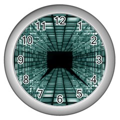 Abstract Perspective Background Wall Clocks (silver)  by Sapixe