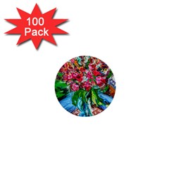 Paint, Flowers And Book 1  Mini Buttons (100 Pack)  by bestdesignintheworld