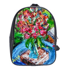 Paint, Flowers And Book School Bag (xl) by bestdesignintheworld