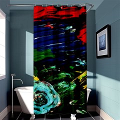 Tumble Weed And Blue Rose Shower Curtain 36  X 72  (stall)  by bestdesignintheworld