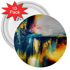 Art Painting Abstract Yangon 3  Buttons (10 Pack)  by Simbadda