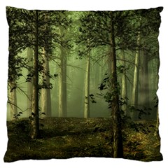 Forest Tree Landscape Large Flano Cushion Case (two Sides) by Simbadda