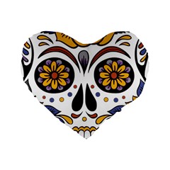 Sugar Skull Standard 16  Premium Heart Shape Cushions by StarvingArtisan