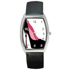 Black Stiletto Heels Barrel Style Metal Watch by StarvingArtisan