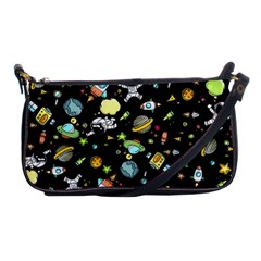 Space Pattern Shoulder Clutch Bags by Valentinaart