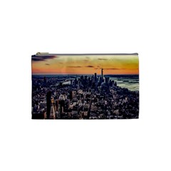 New York Skyline Architecture Nyc Cosmetic Bag (small)  by Simbadda