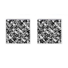 Black And White Patchwork Pattern Cufflinks (square) by dflcprints