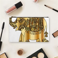 Gold Elephant Pachyderm Cosmetic Bag (medium)  by Simbadda