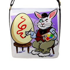 Bunny Easter Artist Spring Cartoon Flap Messenger Bag (l)  by Simbadda