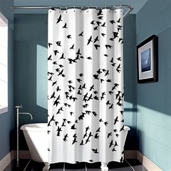 Flock Birds Animals Flying Shower Curtain 36  X 72  (stall)  by Simbadda