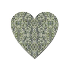 Modern Noveau Floral Collage Pattern Heart Magnet by dflcprints