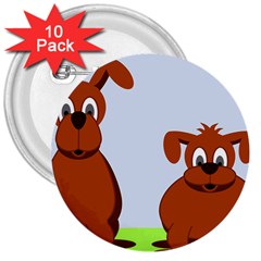 Animals Dogs Mutts Dog Pets 3  Buttons (10 Pack)  by Nexatart