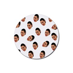 Crying Kim Kardashian Rubber Round Coaster (4 Pack)  by Valentinaart