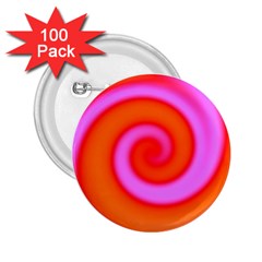 Swirl Orange Pink Abstract 2 25  Buttons (100 Pack)  by BrightVibesDesign