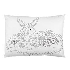 Coloring Picture Easter Easter Bunny Pillow Case (two Sides) by Sapixe